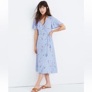 NWOT Madewell Button-Wrap Midi Dress in Aloha Floral